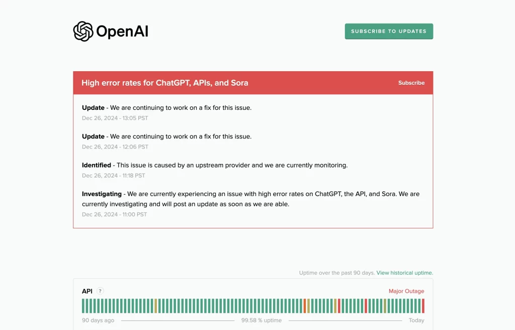 ChatGPT not working today